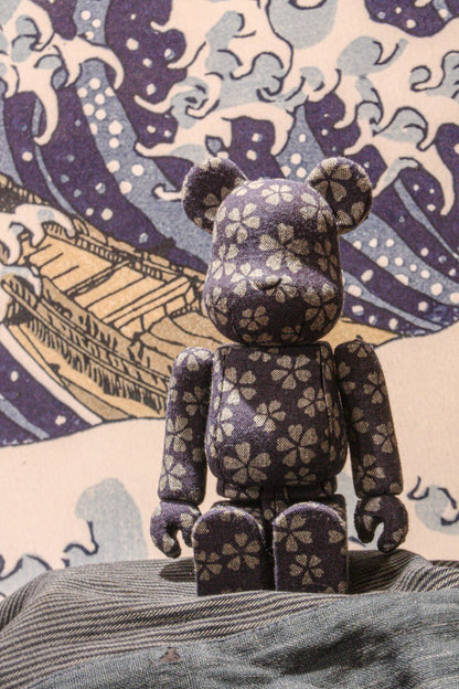 Indigo Dyed Sakura Be@rbrick (Bearbrick) - Exclusive Japanese Design